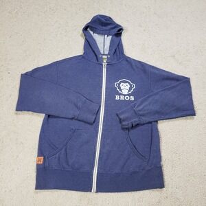 Howler Brothers Hoodie Mens Small Blue Full Zip Pockets Preppy Outdoor FLAW